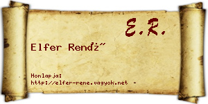 Elfer René névjegykártya